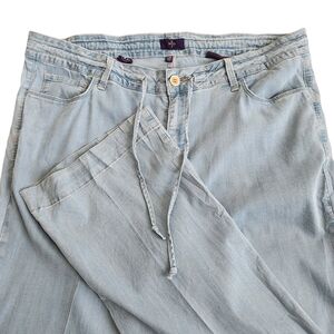 NYDJ Wide Leg Drawstring Jeans Women’s 16W Denim Blue Lift Tuck Y2K Preppy Light